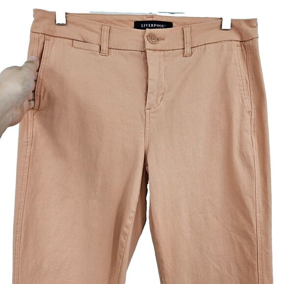 Liverpool Bobbie Trouser Pants In Blush Shell Women's Size 6/28 Slim Fit Preppy - Picture 4 of 12